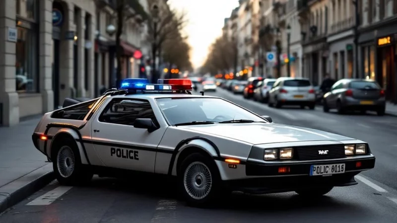 La Voiture de police de Retour vers le futur 2 en vente aux enchères à Paris