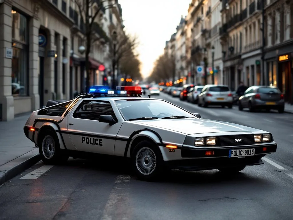 La Voiture de police de Retour vers le futur 2 en vente aux enchères à Paris