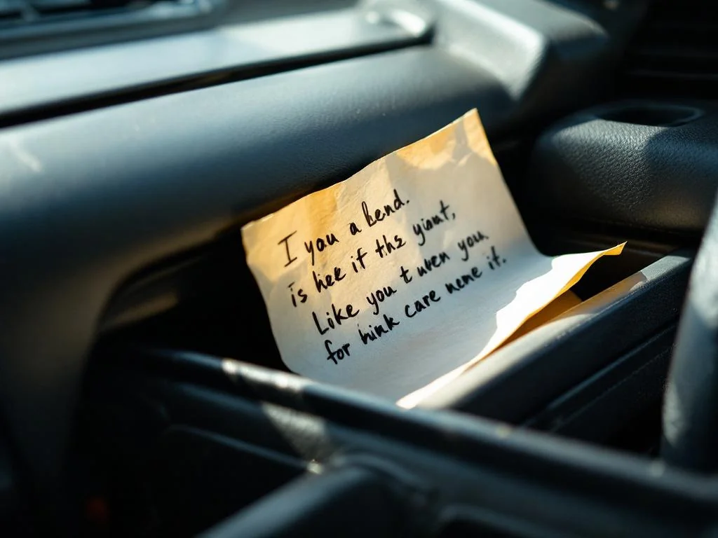 Découverte touchante dans une voiture d’occasion : un message qui vous bouleverse