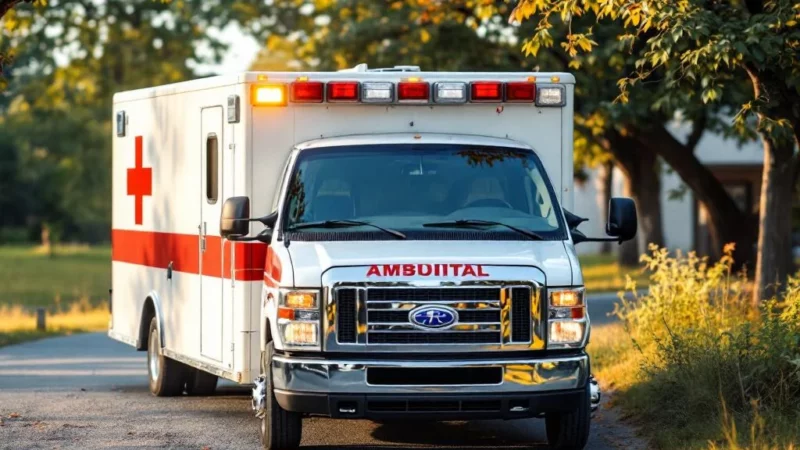 Un Homme nu vole une ambulance avec une patiente à bord