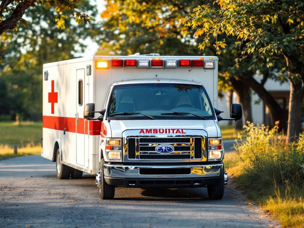 Un Homme nu vole une ambulance avec une patiente à bord