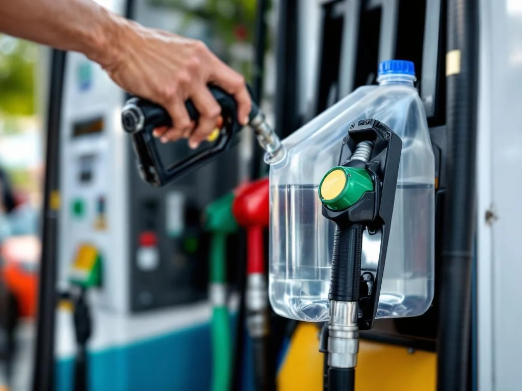 Attention à la pratique encadrée de remplir des jerricans à la pompe