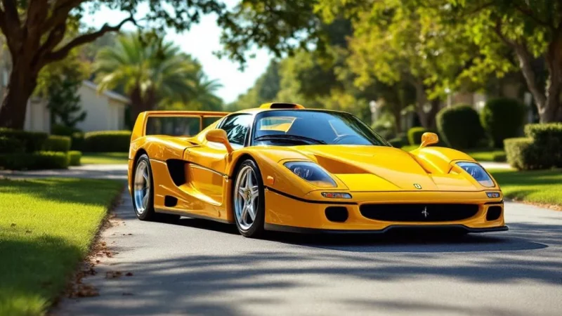 Texas : le millionnaire qui fait rouler ses supercars, dont la rare Ferrari F50 jaune