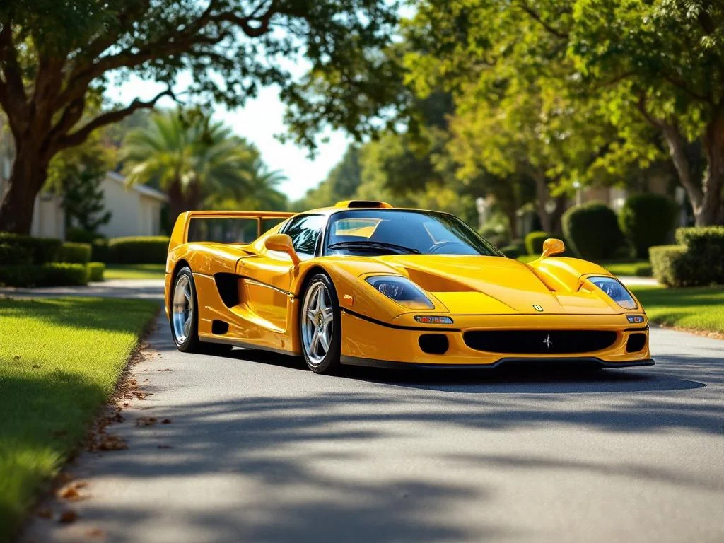 Texas : le millionnaire qui fait rouler ses supercars, dont la rare Ferrari F50 jaune