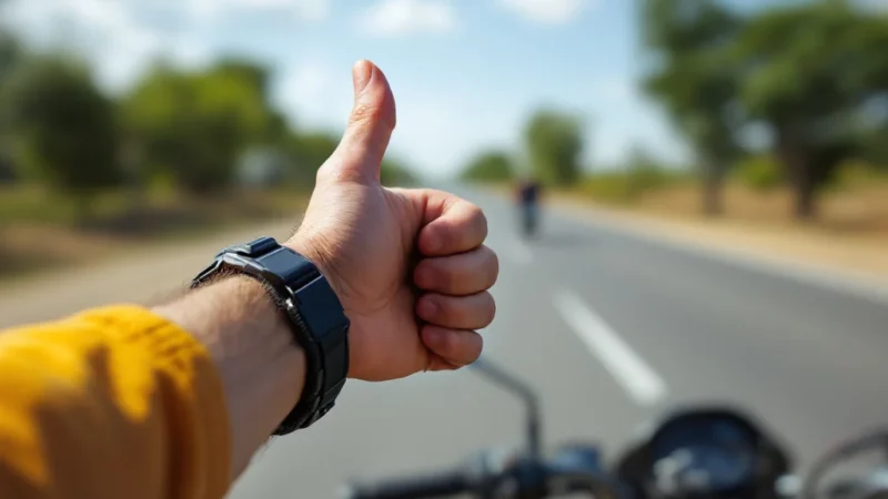 Motards : Découvrez la vraie signification du pouce vers le bas sur la route