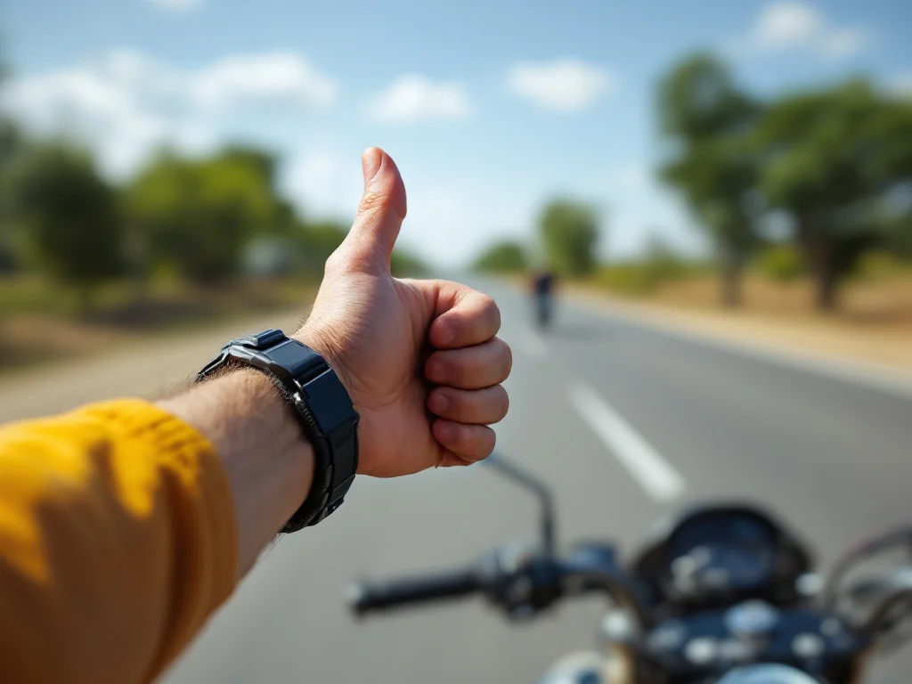 Motards : Découvrez la vraie signification du pouce vers le bas sur la route