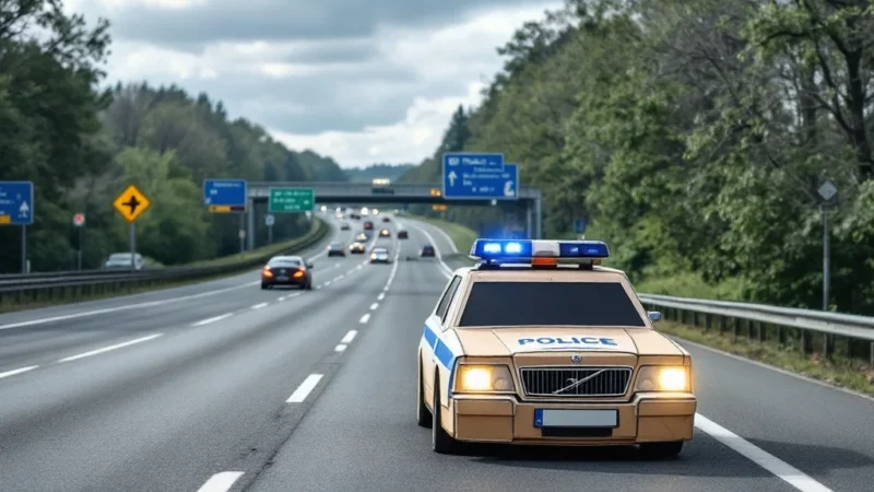 Une voiture de police en carton piège les automobilistes sur l’autoroute en Belgique