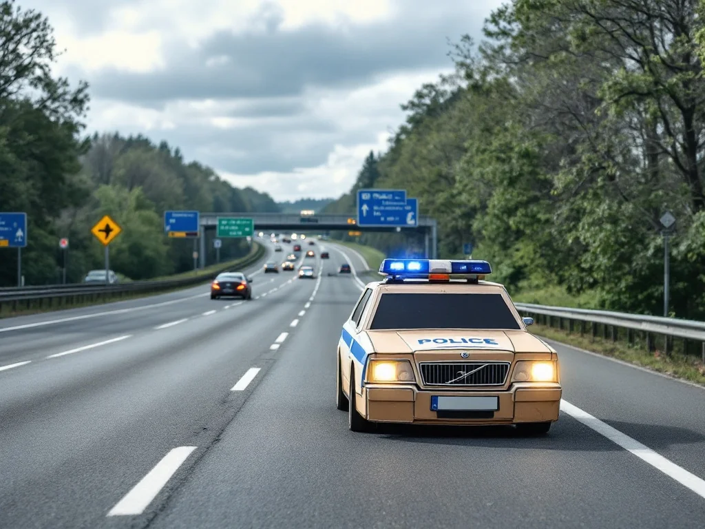 Une voiture de police en carton piège les automobilistes sur l’autoroute en Belgique